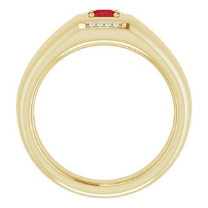 14K Yellow Natural Mozambique Garnet & .03 CTW Diamond Ring - BN & CO JEWELRY