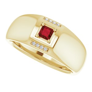 14K Yellow Natural Mozambique Garnet & .03 CTW Diamond Ring - BN & CO JEWELRY