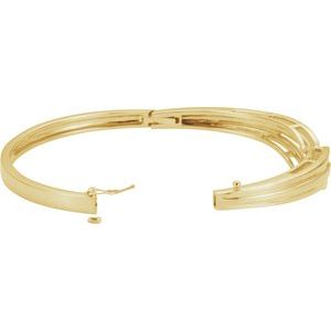 14K Yellow Hinged Bangle Bracelet - BN & CO JEWELRY