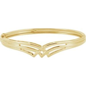 14K Yellow Hinged Bangle Bracelet - BN & CO JEWELRY