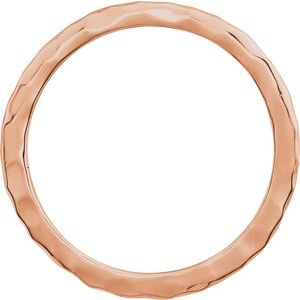 14K Rose 2 mm Hammered Stackable Ring Size 6 - BN & CO JEWELRY