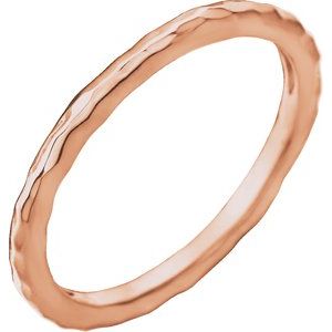 14K Rose 2 mm Hammered Stackable Ring Size 6 - BN & CO JEWELRY