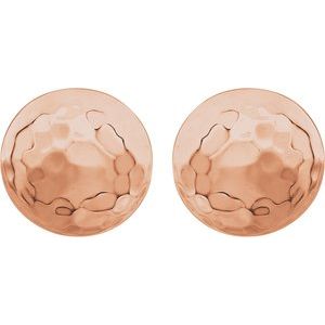14K Rose Hammered Disk Earrings - BN & CO JEWELRY