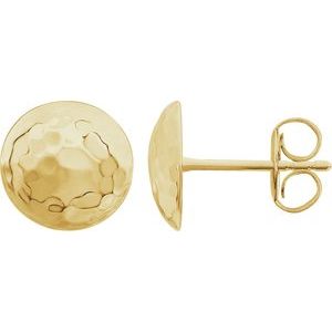 14K Yellow Hammered Disk Earrings - BN & CO JEWELRY