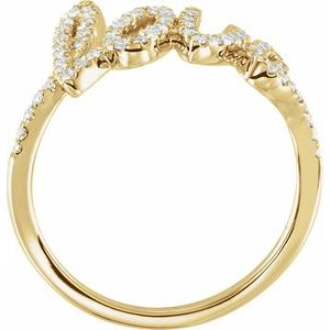 14K Yellow 1/4 CTW Natural Diamond Love Ring - BN & CO JEWELRY