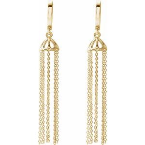 14K Yellow 53.2 mm Hinged Hoop Chain Earrings - BN & CO JEWELRY