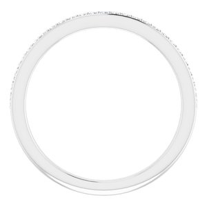 14K White 1/8 CTW Diamond Band for 6.5 mm Round Ring - BN & CO JEWELRY