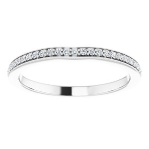 14K White 1/8 CTW Diamond Band for 6.5 mm Round Ring - BN & CO JEWELRY