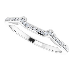 14K White .08 CTW Diamond Band for 5.5 mm Square Ring - BN & CO JEWELRY