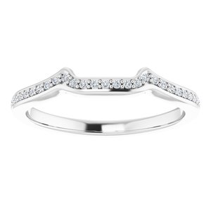 14K White .08 CTW Diamond Band for 5.5 mm Square Ring - BN & CO JEWELRY