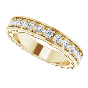 14K Yellow 1 CTW Diamond Round Eternity Band Size 7 - BN & CO JEWELRY