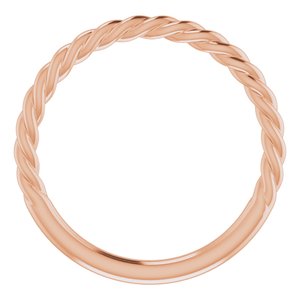 14K Rose 1.5 mm Twisted Rope Band Size 7 - BN & CO JEWELRY