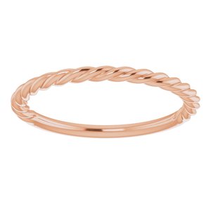 14K Rose 1.5 mm Twisted Rope Band Size 7 - BN & CO JEWELRY