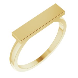 14K Yellow 16x4 mm Rectangle Signet Ring - BN & CO JEWELRY