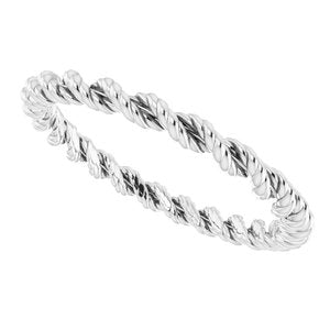 14K White 2 mm Twisted Rope Band Size 6 - BN & CO JEWELRY