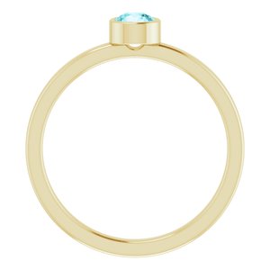 14K Yellow 4 mm Natural Blue Zircon Ring - BN & CO JEWELRY