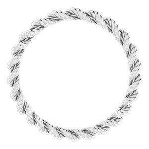 14K White 2 mm Twisted Rope Band Size 6 - BN & CO JEWELRY