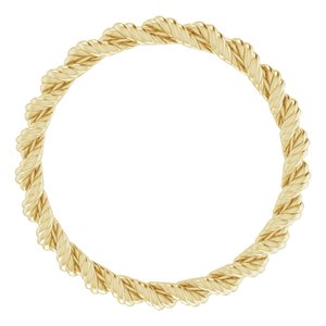14K Yellow 2 mm Twisted Rope Band Size 6 - BN & CO JEWELRY