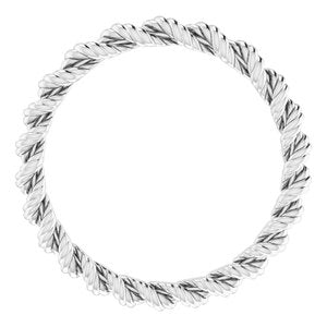 14K White 2 mm Twisted Rope Band Size 6 - BN & CO JEWELRY