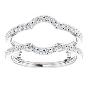 14K White 3/8 CTW Diamond Ring Guard - BN & CO JEWELRY