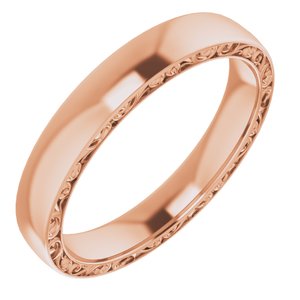14K Rose 4 mm Sculptural Band Size 9.5 - BN & CO JEWELRY