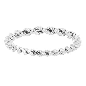 14K White 2 mm Twisted Rope Band Size 7 - BN & CO JEWELRY