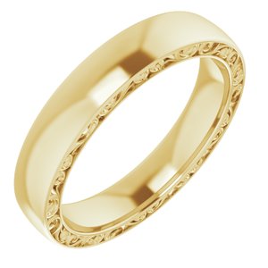 14K Yellow 4 mm Sculptural Band Size 6 - BN & CO JEWELRY