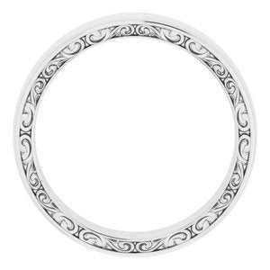 Platinum 6 mm Sculptural Band Size 10 - BN & CO JEWELRY