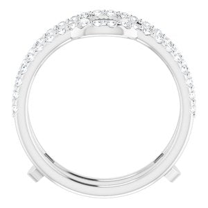 14K White 3/8 CTW Diamond Ring Guard - BN & CO JEWELRY