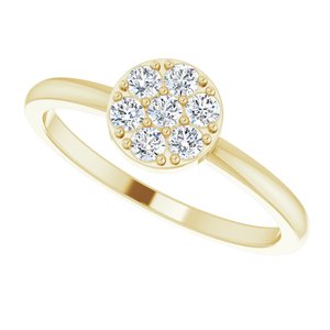 14K Yellow 1/5 CTW Diamond Stackable Cluster Ring - BN & CO JEWELRY