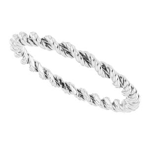 14K White 2 mm Twisted Rope Band Size 6 - BN & CO JEWELRY