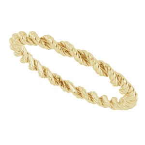 14K Yellow 2 mm Twisted Rope Band Size 6 - BN & CO JEWELRY