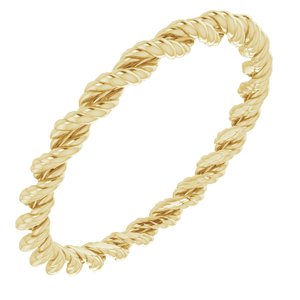 14K Yellow 2 mm Twisted Rope Band Size 6 - BN & CO JEWELRY