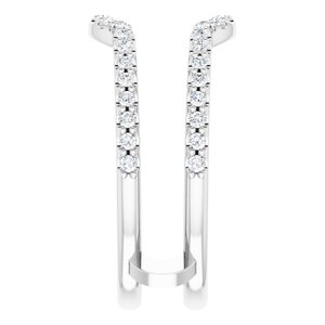 14K White 3/8 CTW Diamond Ring Guard - BN & CO JEWELRY