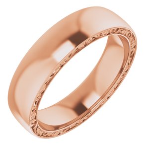 14K Rose 6 mm Sculptural Band Size 10 - BN & CO JEWELRY
