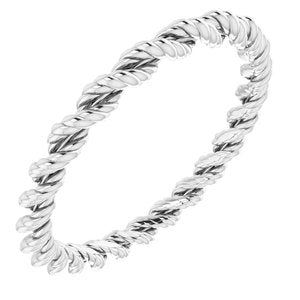 14K White 2 mm Twisted Rope Band Size 5.5 - BN & CO JEWELRY
