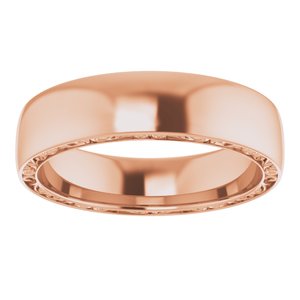 14K Rose 6 mm Sculptural Band Size 9.5 - BN & CO JEWELRY