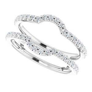 14K White 3/8 CTW Diamond Ring Guard - BN & CO JEWELRY