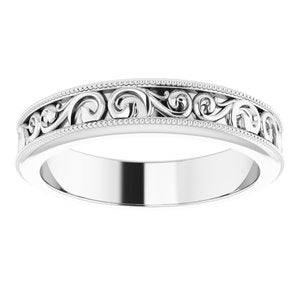 14K White 2.5 mm Sculptural-Inspired Band Size 6.5 - BN & CO JEWELRY