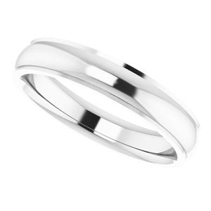 14K White 4 mm Comfort Fit Edge Band Size 8.5 - BN & CO JEWELRY