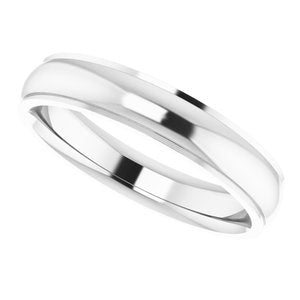 14K White 4 mm Comfort Fit Edge Band Size 8 - BN & CO JEWELRY