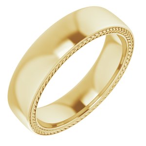 14K Yellow 6 mm Wheat Pattern Band Size 11 - BN & CO JEWELRY