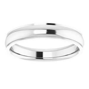 14K White 4 mm Comfort Fit Edge Band Size 8 - BN & CO JEWELRY