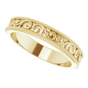 14K Yellow 4 mm Sculptural-Inspired Band Size 7 - BN & CO JEWELRY