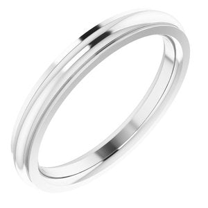 14K White 2.5 mm Comfort Fit Edge Band Size 5 - BN & CO JEWELRY