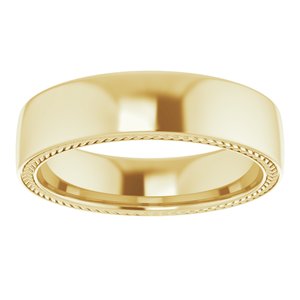 14K Yellow 6 mm Wheat Pattern Band Size 11 - BN & CO JEWELRY