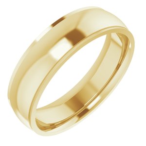 14K Yellow 6 mm Comfort Fit Edge Band Size 10 - BN & CO JEWELRY