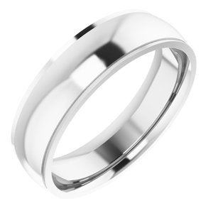 14K White 6 mm Comfort Fit Edge Band Size 10 - BN & CO JEWELRY