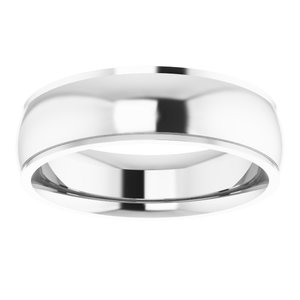 14K White 6 mm Comfort Fit Edge Band Size 8.5 - BN & CO JEWELRY