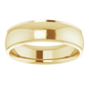 14K Yellow 6 mm Comfort Fit Edge Band Size 9 - BN & CO JEWELRY
